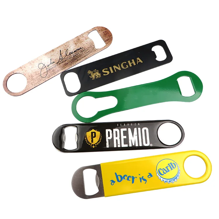 Custom pvc coated painting laser engrave logo stainless steel bar bottle opener blade with sublimation printing