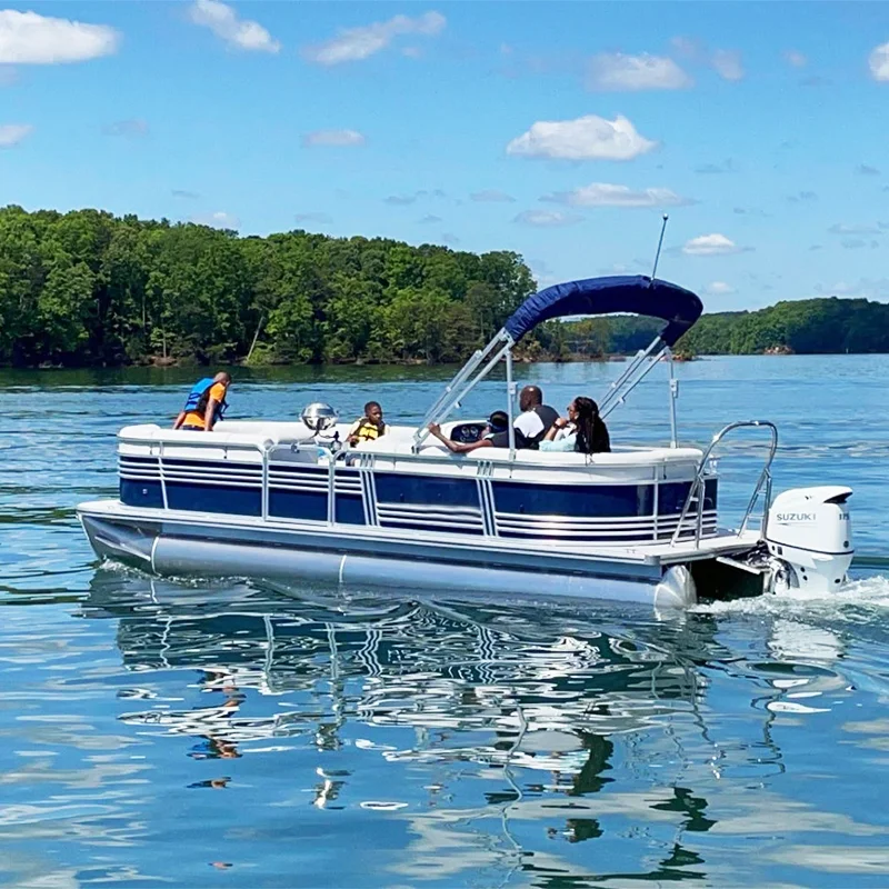China factory customized wholesale aluminum fishing cruising party pleasure leisure aluminum pontoon boat for sale