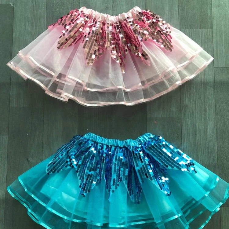 Wholesale Baby Girls Sequin Tutu Skirt classical ballet Performance Tulle Skirt
