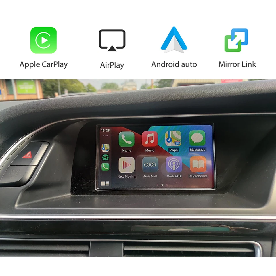 Factory Screen Retrofit Android Auto IOS Apple CarPlay For AUDI A4 A5 Q5 Without MMI Carplay Video Interface Module Wireless