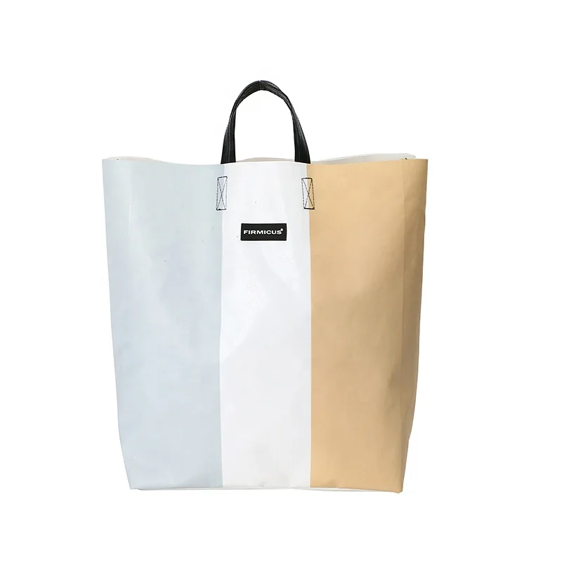 Custom Printed Laminated Tarpaulin tote bag recycled tire handbag Swiss eco-friendly handbag waterproof pvc tarpaulin bags