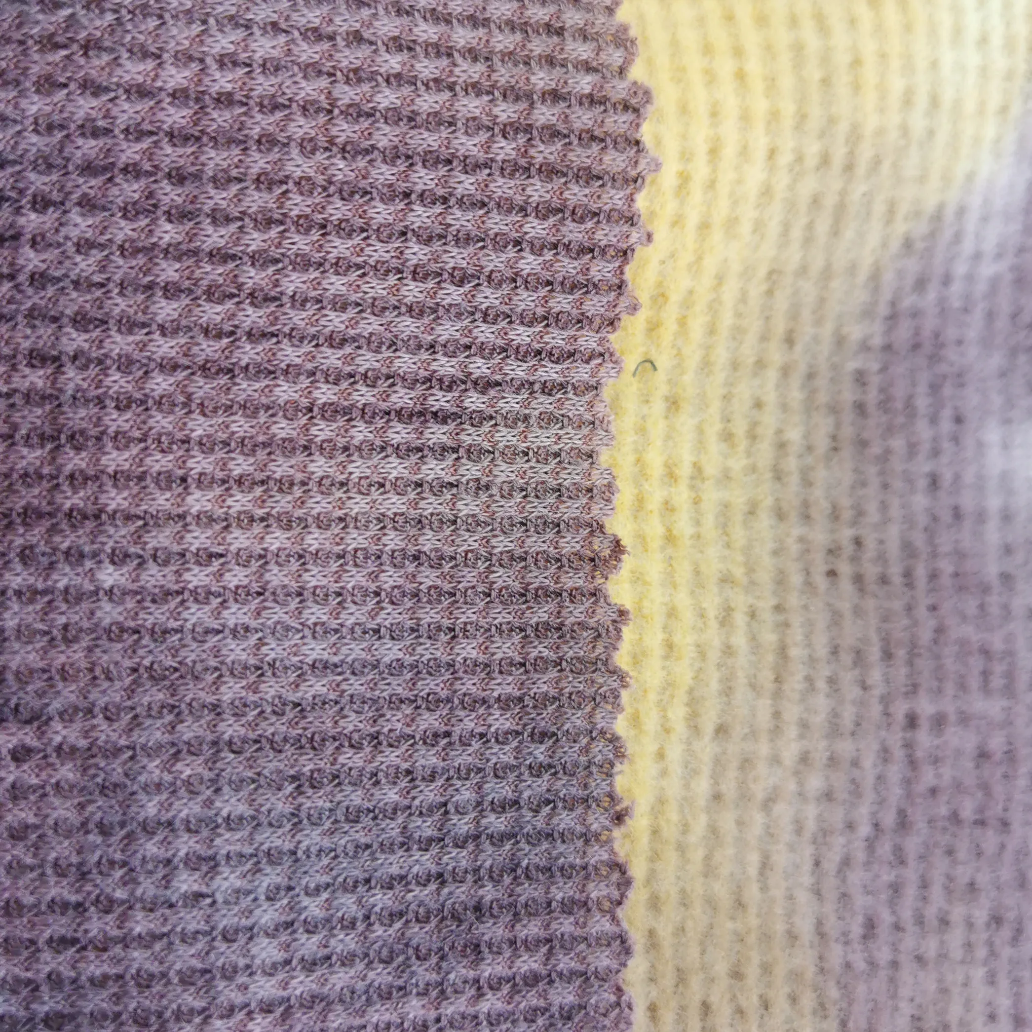 small waffle fabric tie dye 95%polyester 5%spandex hacci knitted fabric