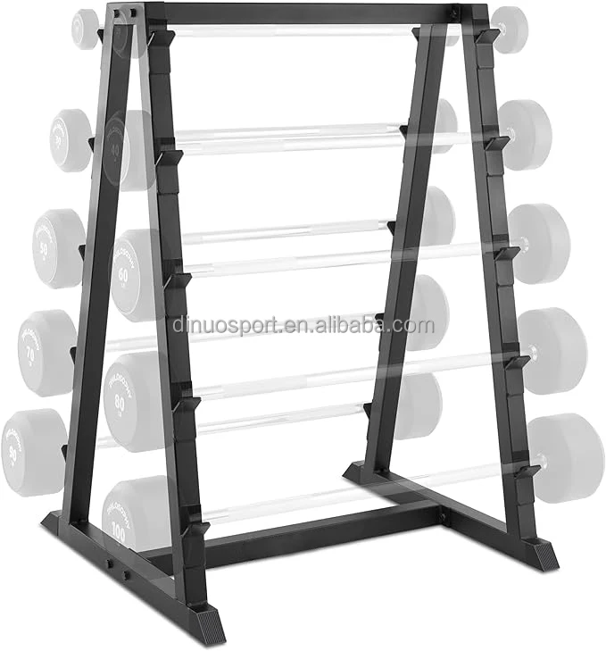 Dinuo High Quality Straight Curl Barbell Weight Rack  Storage Holder Ideal for weight-training