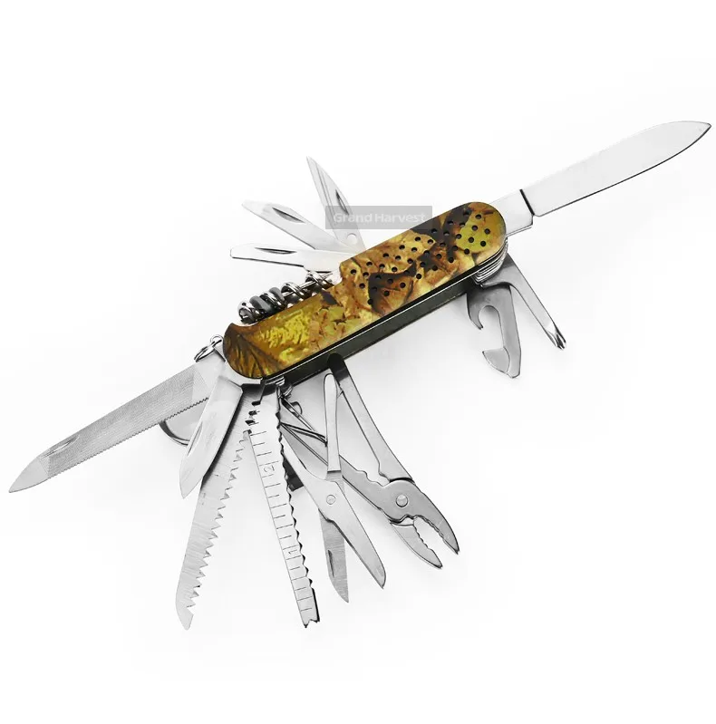26 in 1 grand harvest outdoor swiss knife classic multi functional pocket knife