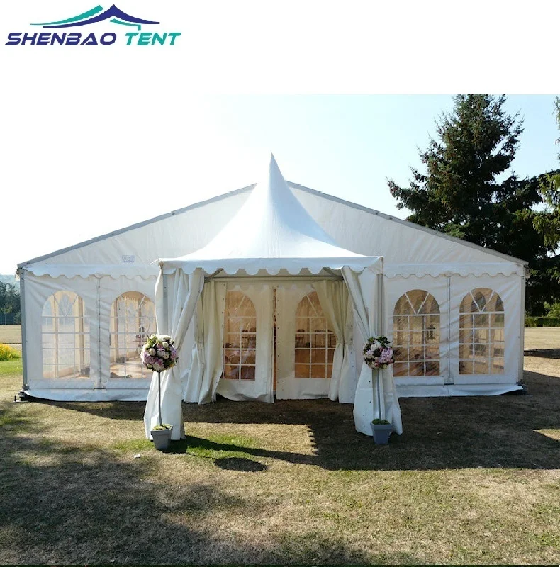 5m bay fire resistance pagoda tents wedding marquee tents with transparent open window
