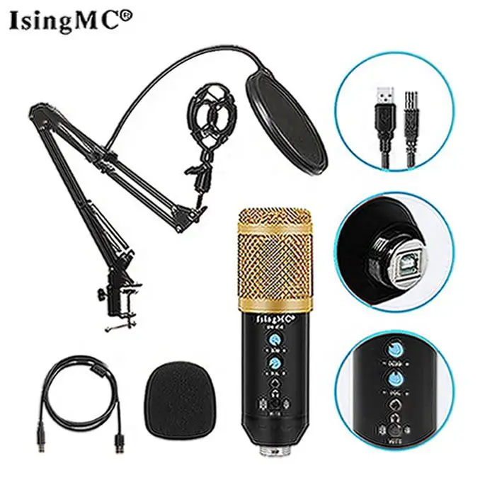 
High-Quality Condenser Microphone Sound Studio Handheld Recordable Microphones 