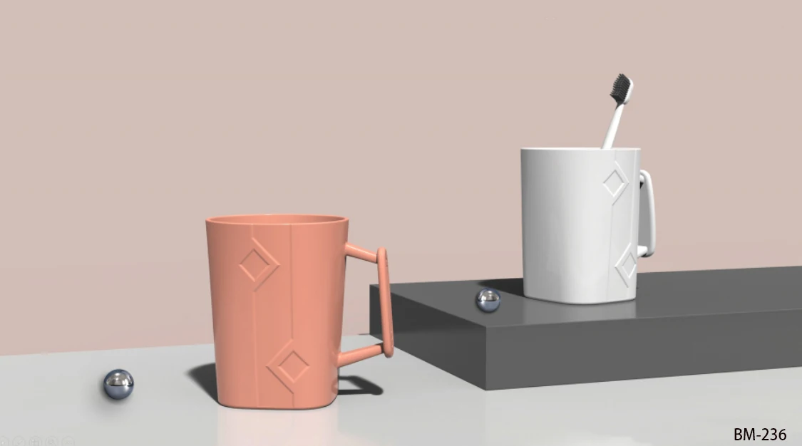 Nordic Style Simple bathroom toilet Square Cup Plastic Water Cup Household Daily Use Gargle Cup wholesale