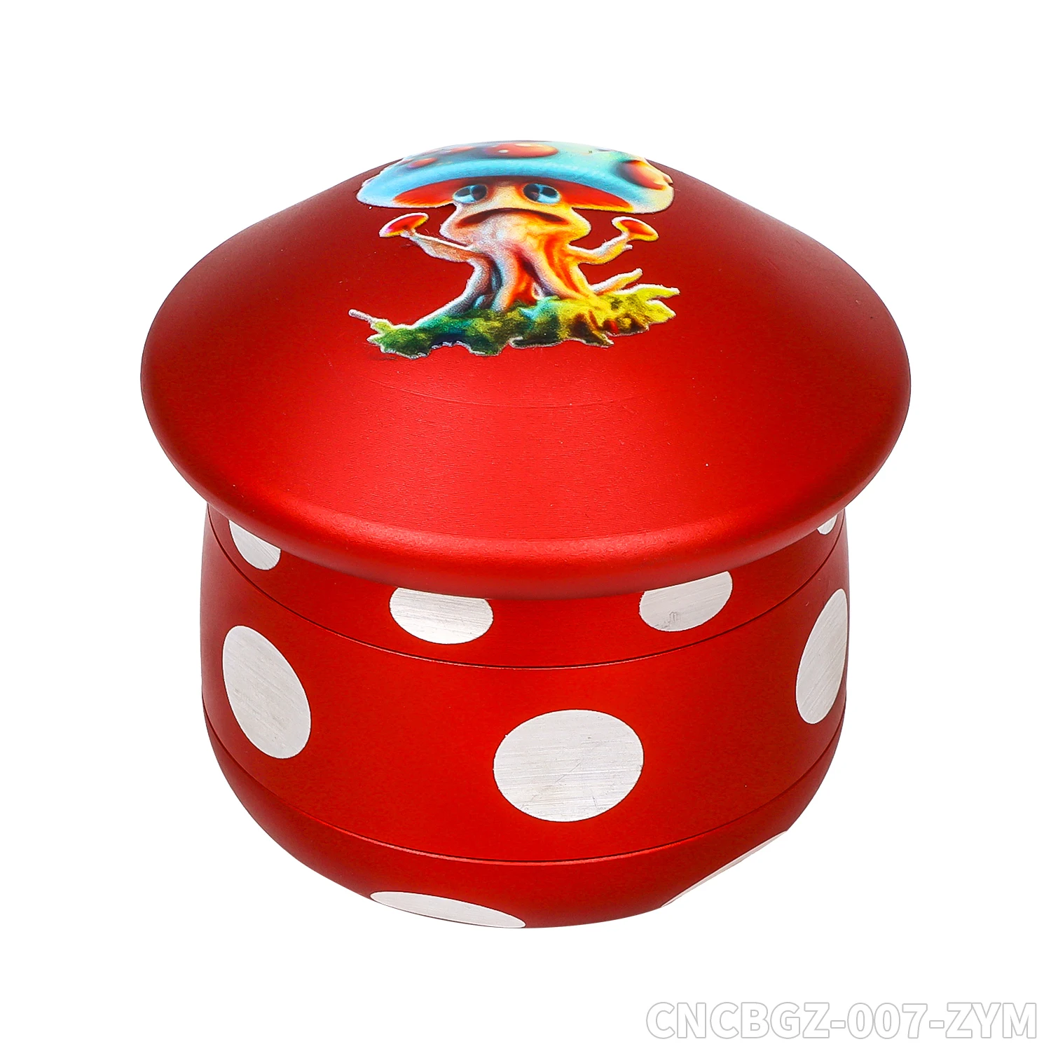 Wholesale Custom Logo OEM Aluminum Alloy Metal Mushroom Shaped Green Pink Red Color 4 Parts Herb Grinder Pepper Mill Crusher