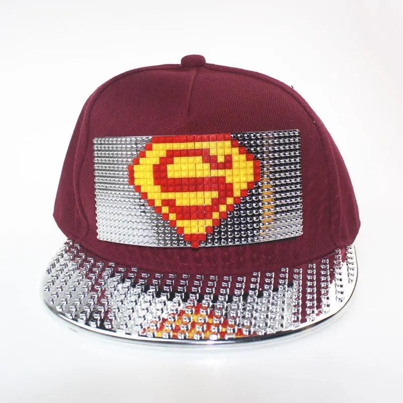Детская Снэпбэк Кепка «сделай сам», бейсболка с пиксельным рисунком, бейсболка с плоским козырьком, хип-хоп кепки для детей
