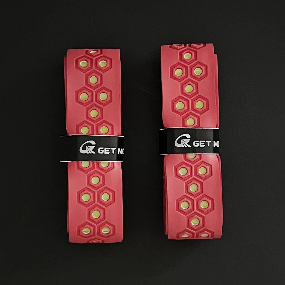 Get Moving Wholesale Top Quality Pu White Brown Green Color Fuse Breathable Perforation Paddle Grip Pickle Ball Paddle Grip Tape