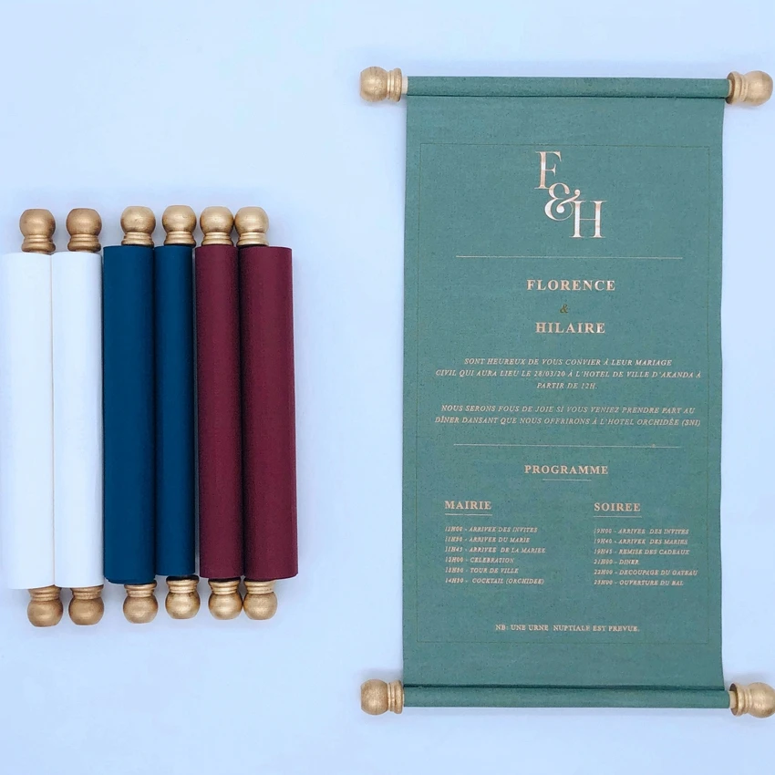 
Custom Scroll invitation card business invitation card wedding invitations luxury with elegant box 