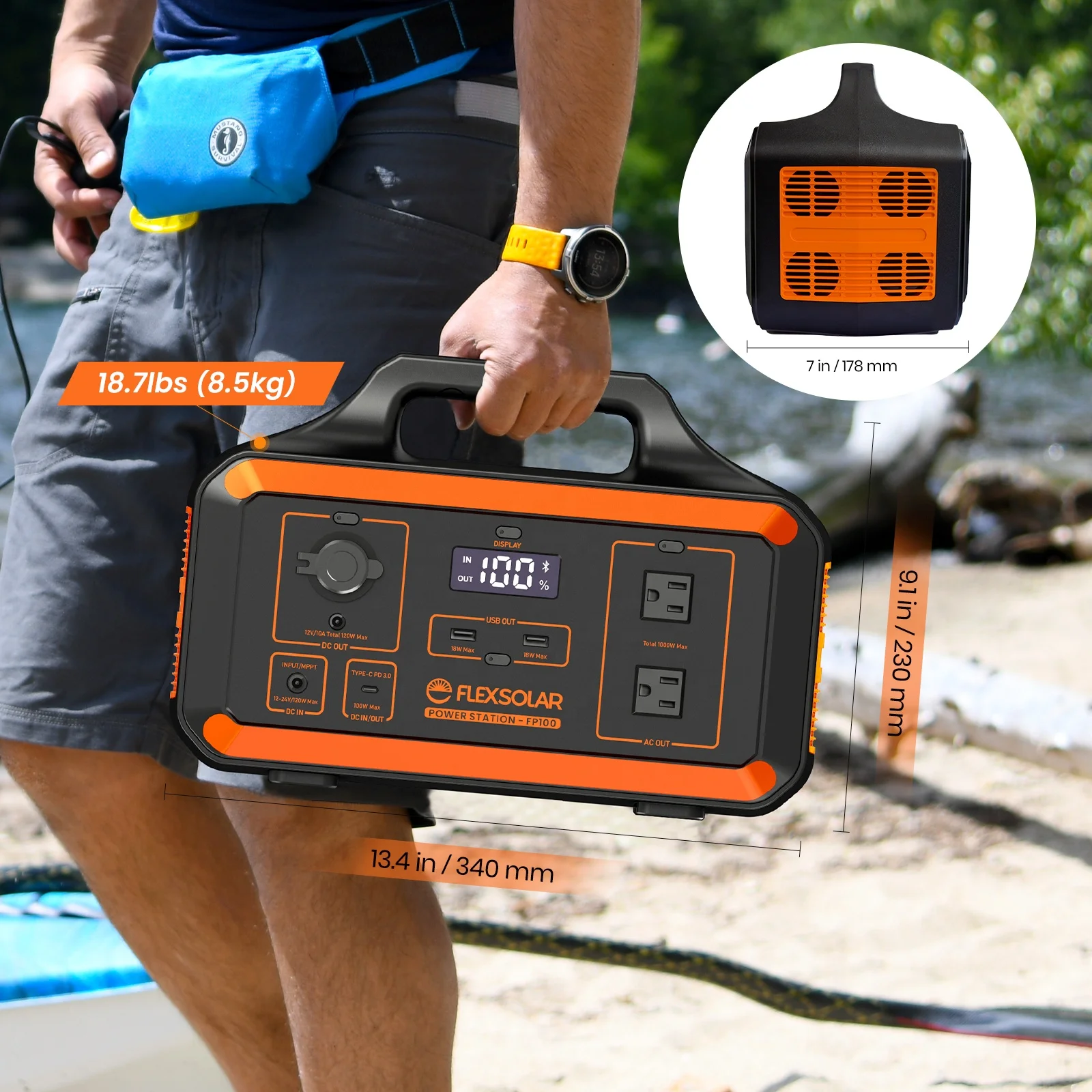 1000WH portable power station for outdoor & home power with 110V, 100V, 230V for different countries