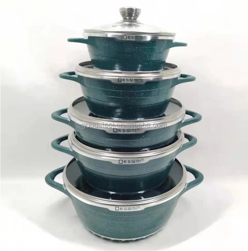 Best Quality 10PCS Aluminium Pot Kitchen Set Die Cast Nonstick Aluminum