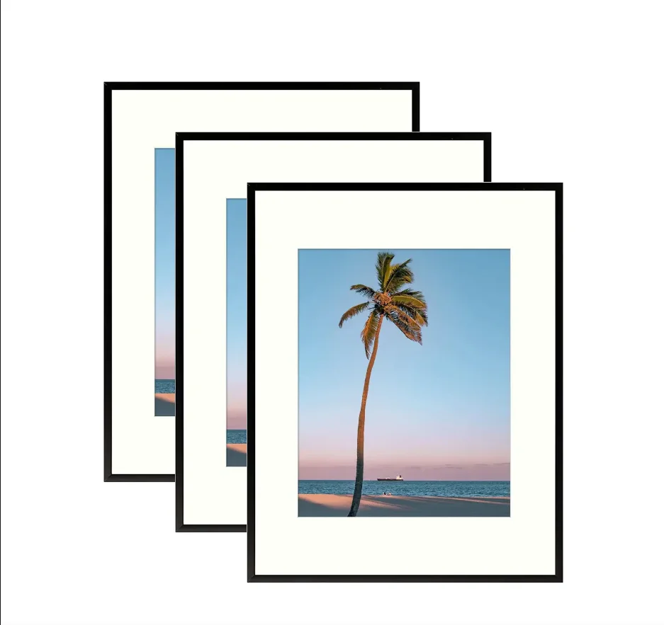 Custom A2 A3 A4 60X80 cm Black Anodizing Metal Photo Frame Brushed Aluminium Frame For Photo/Picture Frame