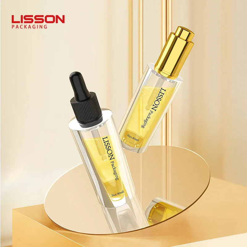 Empty Hair Oil Serum Squeeze Dropper Bottles Custom 30ml 50ml 60ml 80ml 100ml PET Plastic Dropper Bottle