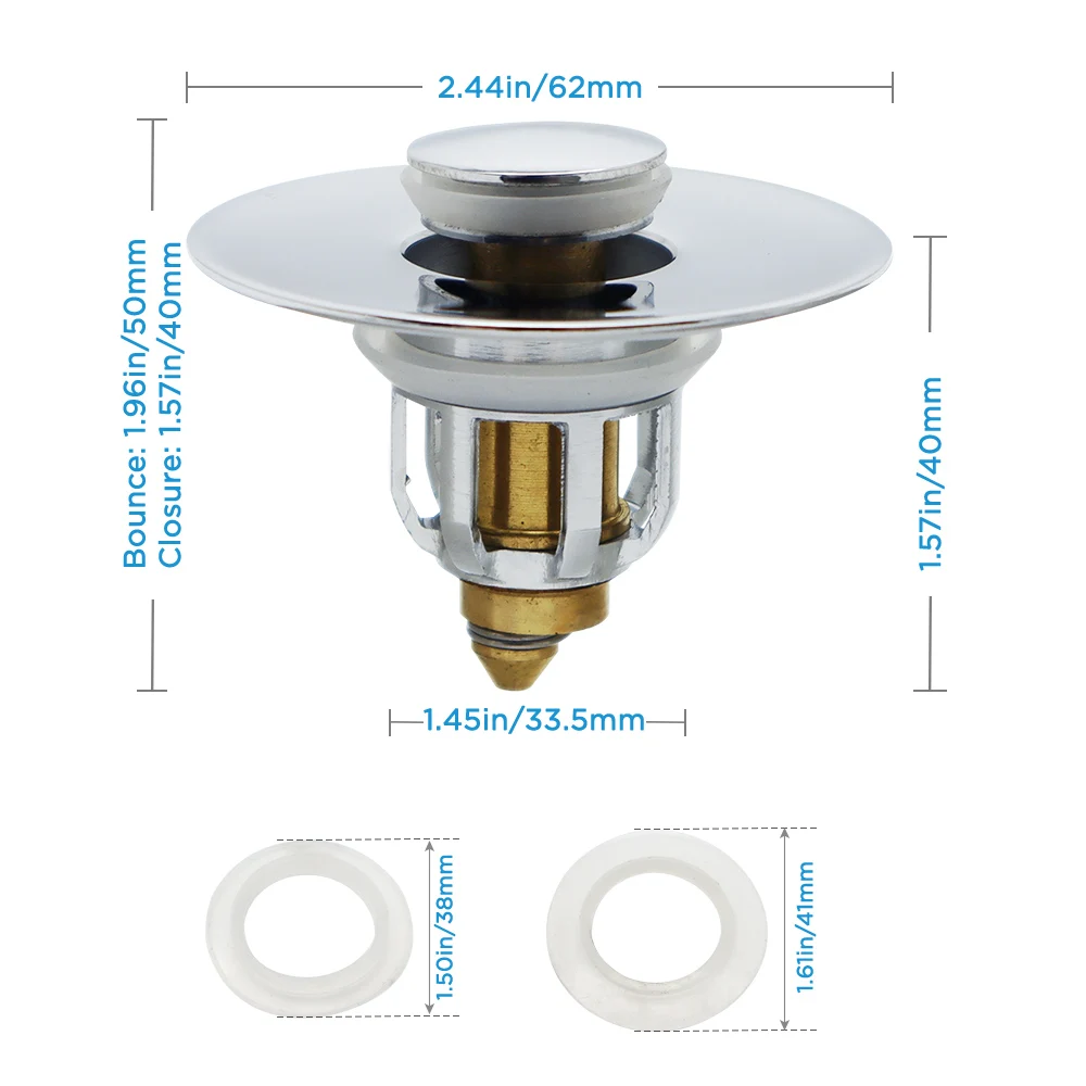 Guida-610023 Modern Universal Pop Drain Brass Push Sink Filter Anti-Clogging Hair Catcher Kitchen Hotel Updated Wash Basin