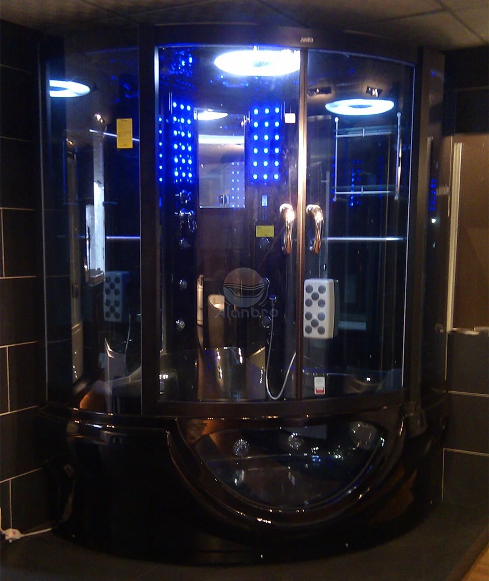 2 человека черный угол стекла ванная комната влажные Паровая душевая Ванна кабина в гостинице для дома