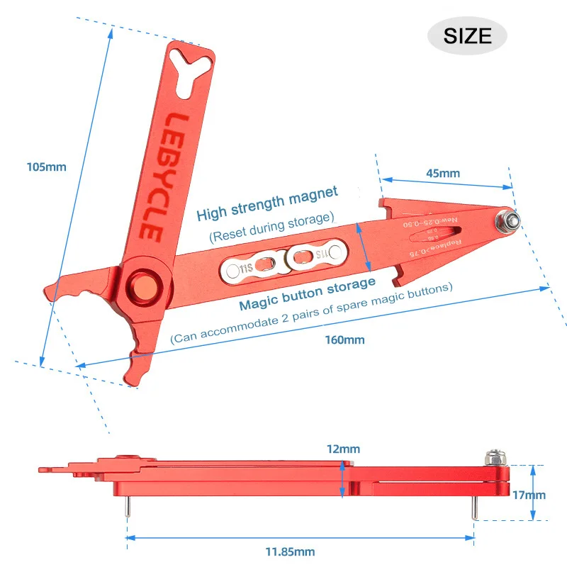 Lebycle 6 In 1 Bicycle Multi Repair Tools Chain Wear Indicator Master Missing Link Chain Quick-Link Bicycle Valve Removal Tool