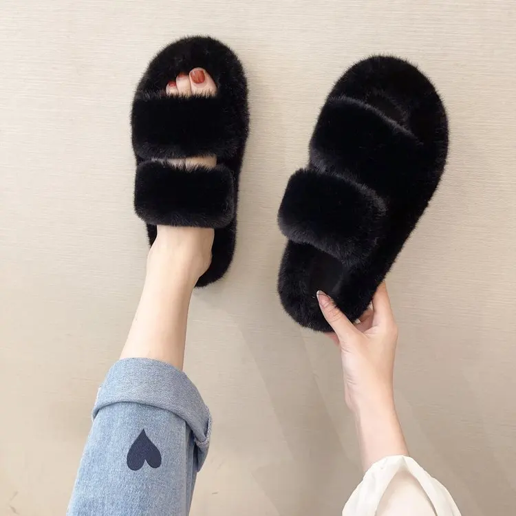 2023 house yezy furry plush sneaker slippers indoor womens slippers