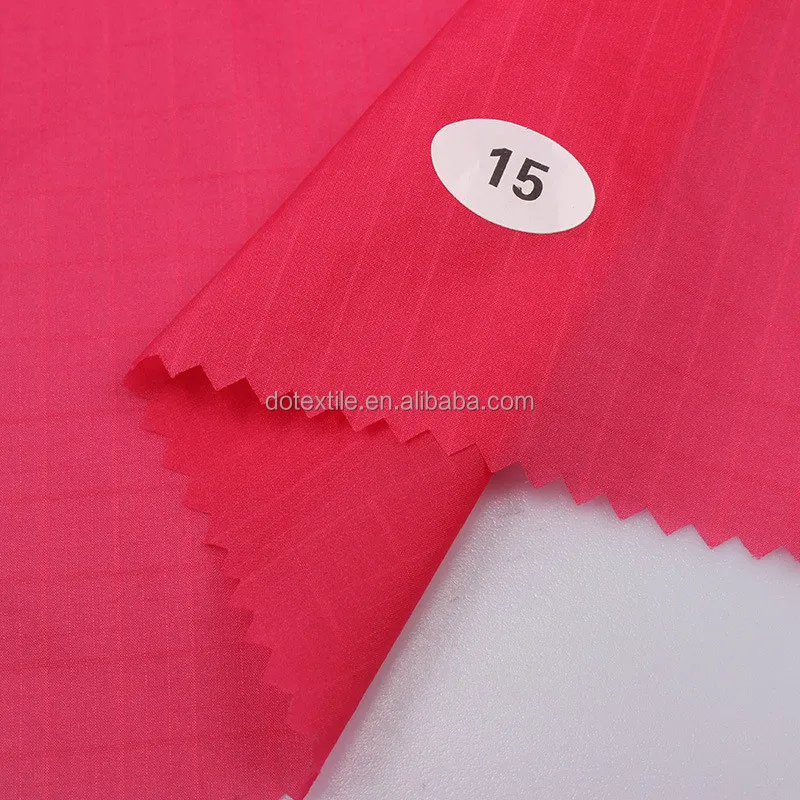 Durable cloth plaid style high density 20d 30d recycled ripstop nylon fabric with environmental material