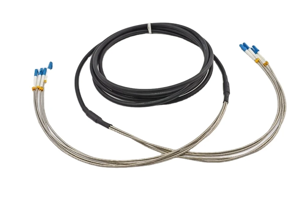 8.2mm Outdoor Armored cable assembly Single mode Multi mode Duplex LC UPC connector with earth cable Fiber Optic patch cord