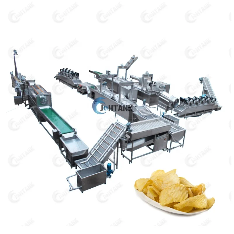 Automatic French Fries Chips  Making And Packing Possecing Producing Machinery Production Line