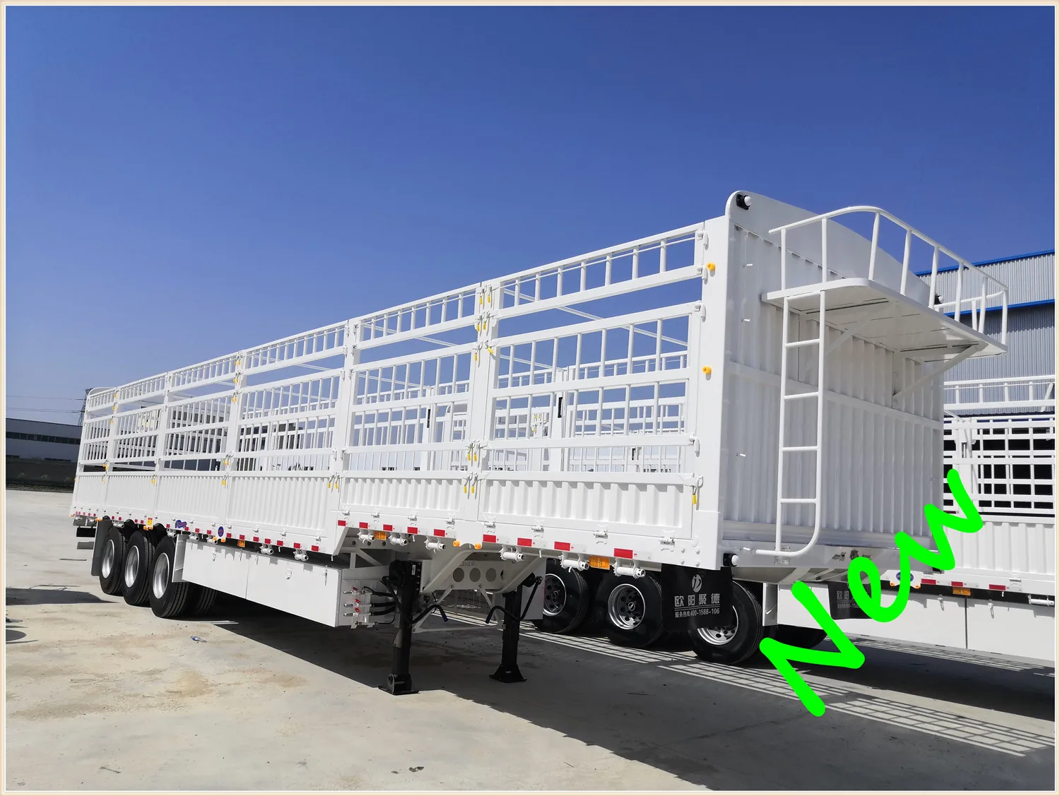 OYJD Brand 40ft flatbed trailer export 3axles payload 80t fence semitrailer use steel timber desk chairs transport on