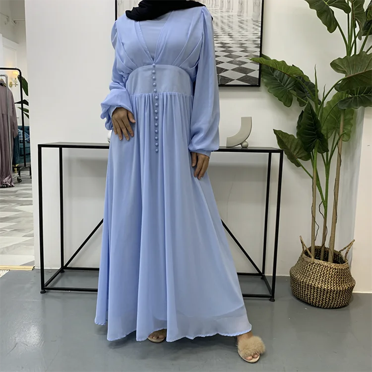 Hot selling long dress muslim islamic clothing chiffon fabric maxi dress ladies muslim women dress