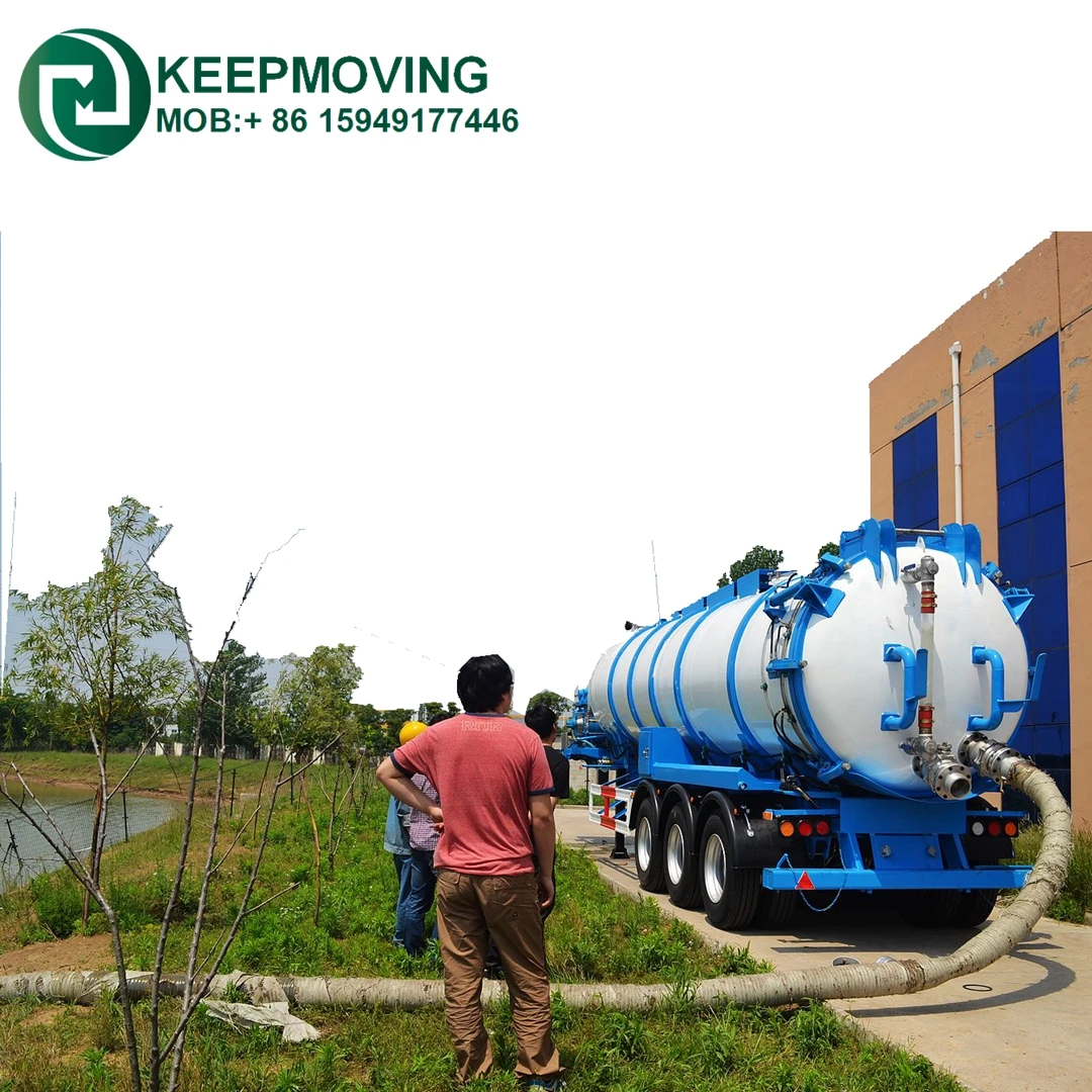 Three Axles 22CBM Oil Mud vacuum Tank Suction Semi trailer