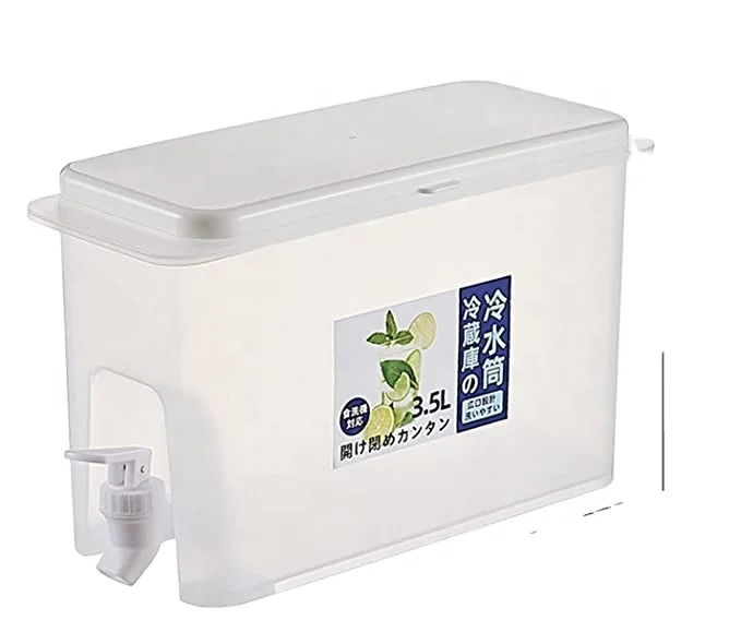 Summer Household 3500ml Iced Beverage Dispenser Refrigerator Cold Water Kettle with Faucet Large Capacity Plastic Beverage Pot