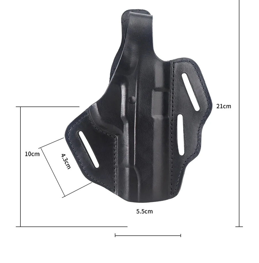 OBSHORSE Wholesale Tactical Quick Black Waist Belt 1911 Gun Holster Right Hand Concealed Leather Slip Carry Gun Holster