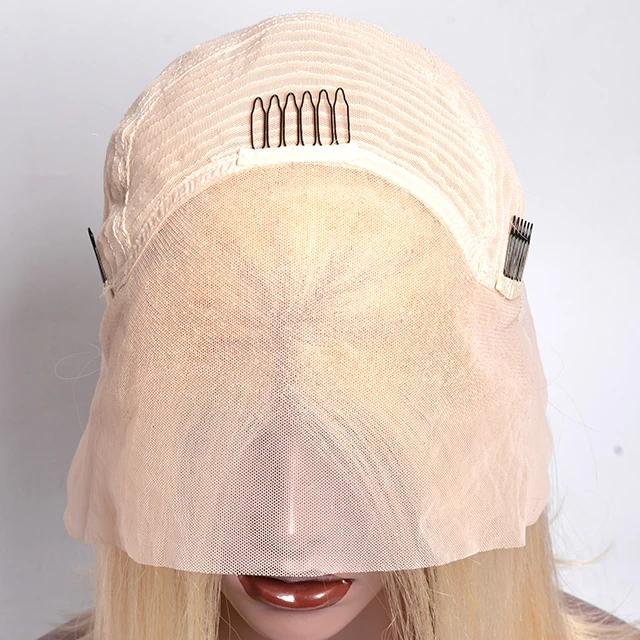150% Density 613# Human Hair 8 10 12 14 inch Bob Lace Frontal Wig 613 Blonde Bobo Wigs