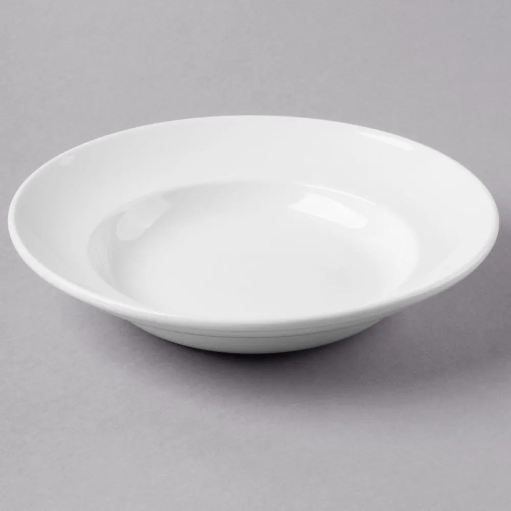 Custom White Round Deep Ceramic Soup Bowl Dish Plate for Party Centerpiece