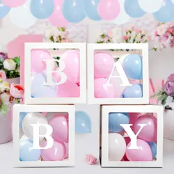 Complete Set with balloon Arch  BABY Box Bundle Decorative Letters in Boxes baby boy and girl DIY Decorating Kit