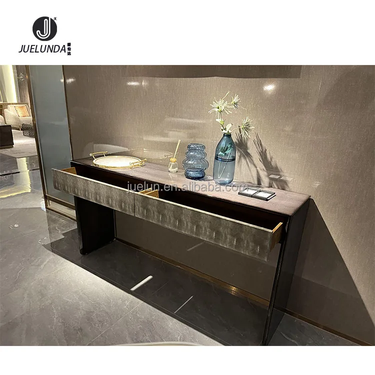 Black Pearl Wooden Veneer Teak Wood Console Table Luxury Italian Console Table Wooden Console Table Antique With Drawers