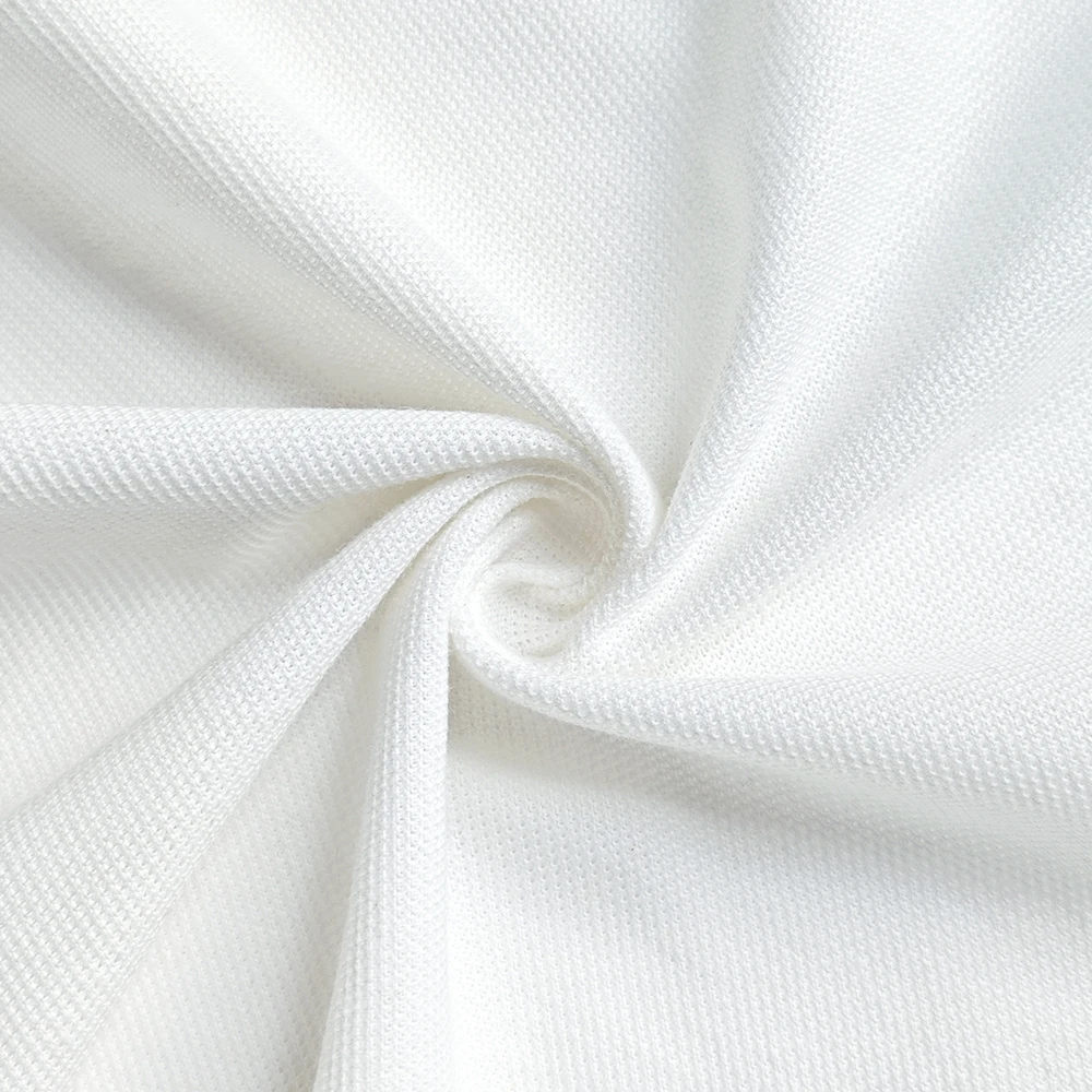 Wicking Breathable 200GSM TC 85/15 Polyester Cotton White Mesh Pique Fabric For Men Polo T-shirts Uniform