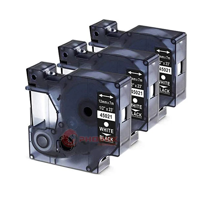 Совместимая черная лента D1 45021 S0720610 12 мм 0 47 дюйма Заправка для Dymo LabelManager 160 280 360D 420P 450 Duo этикеток