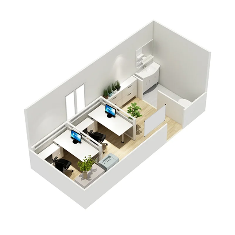 Factory hot sales 20 ft corrugated container house luxury mobile portable store office prefab container house 40 ft home on sale