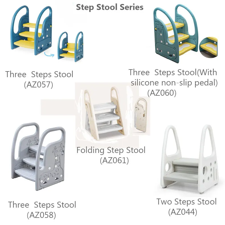 Toddler Toilet Training Step Stool Chair Kids 3 Step Standing Tower Plastic Learning Helper Stool for Kitchen