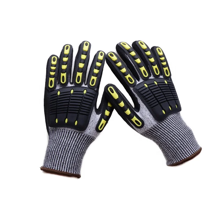 13Ge Hppe Shell Mechanic Gloves Anti-cut Oil And Gas Level 5 Cut Resistant Safety Glove