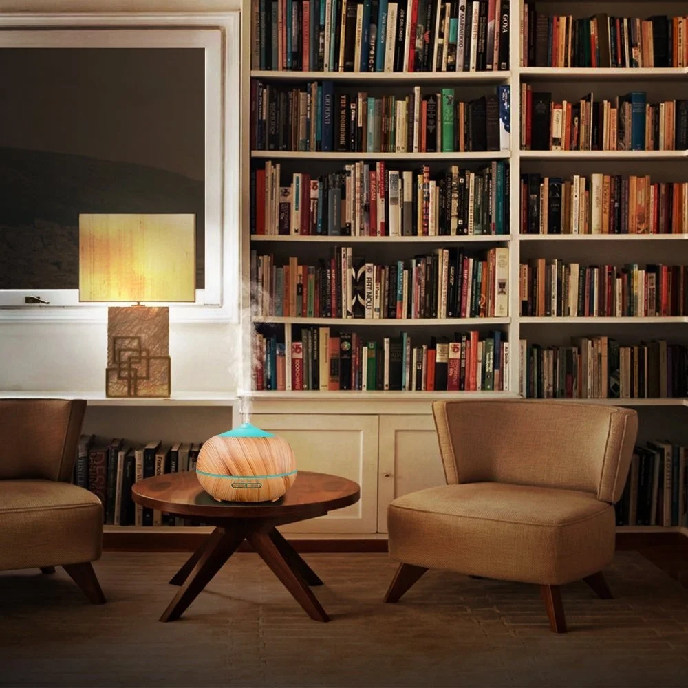 2021 Trend 500ml Ultrasonic Humidifier Essential Oil  Mist Humidifier Air Purifier Home Humidifier  Light-Wood Color