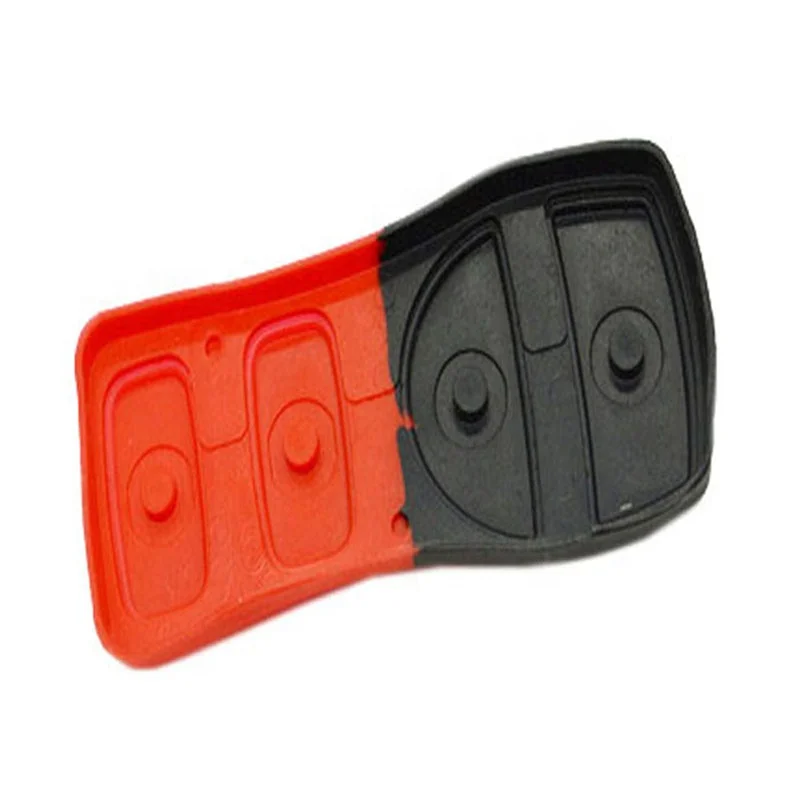 Universal car key shell replacement fob 4 buttons remote key case cover silicone rubber pads button