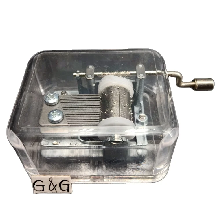 Mini Music Box Hand Crank Acrylic Music Box