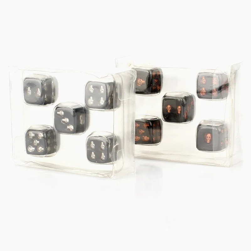Deluxe Devil Poker Dice Bone Dice 6 Sided Resin Gold Silver Black Skeleton Dice Set For Gaming Tower