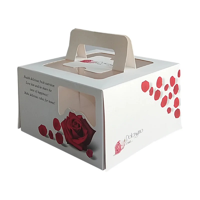 Wholesale high quality  window custom luxury cardboard paper gift packaging small wedding cake box