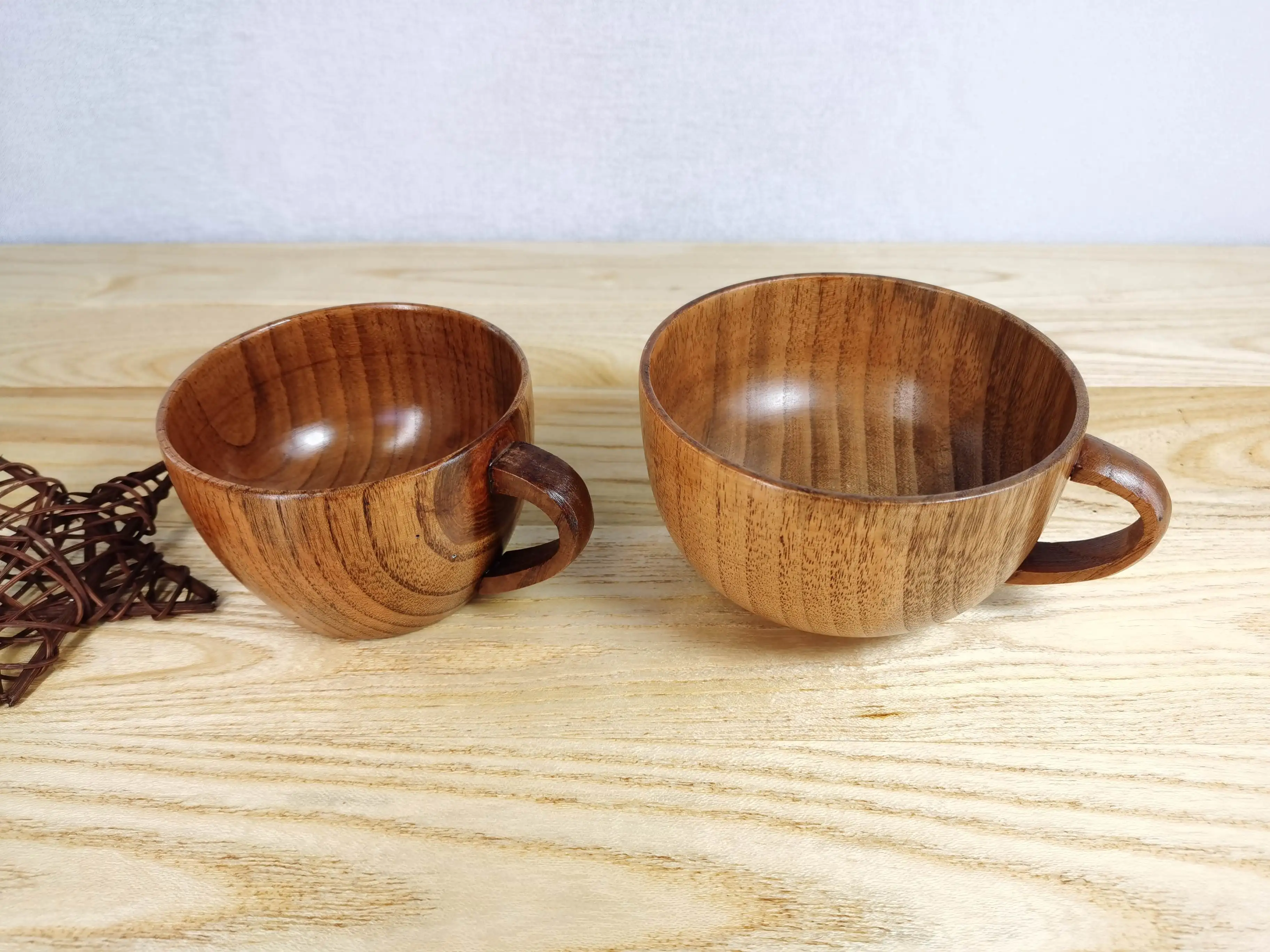 Goods In Stock Eco Friendly Wooden Unique Tea Beer Milk Coffee Handle Mug Cup With Saucer