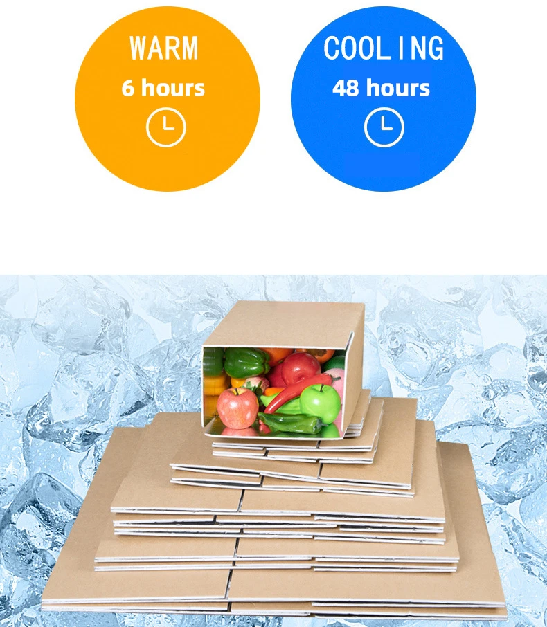 iodegradable Frozen Food Packaging Insulated Cooler Cardboard Frozen Shipping Cold Chain Transportation Carton Box Cake Cartons