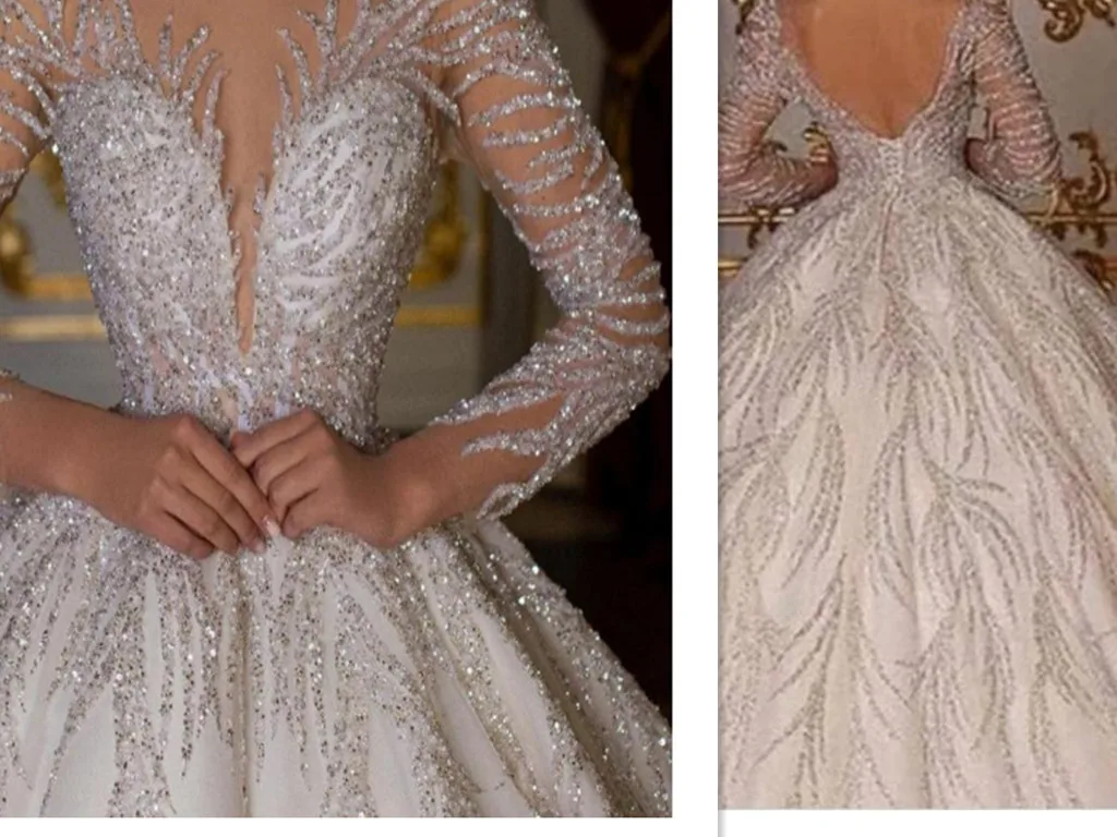2023 Luxury wedding dresses Beaded Sequin ball gown long sleeves Bridal Wedding Dress Sexy Africa Bridal gowns Wedding Dresses