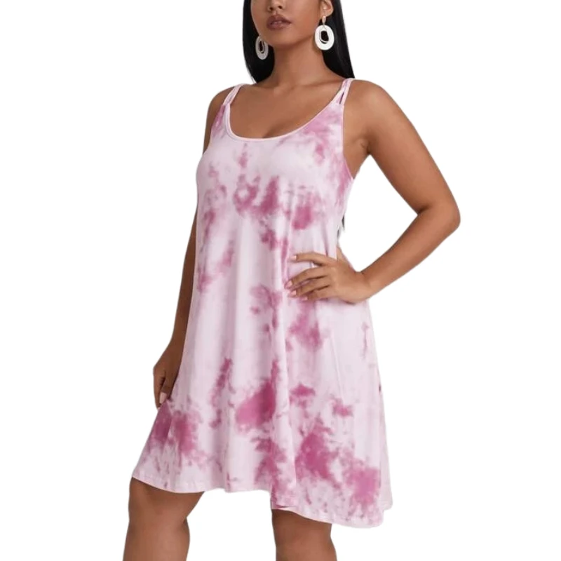 Женское пляжное платье без рукавов, элегантное дышащее платье большого размера, повседневные платья, лето