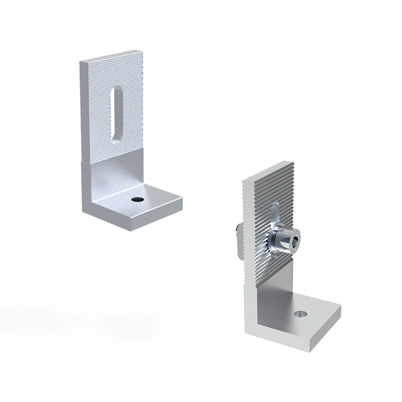 L Feet Aluminum Solar mounting system  Clamp Hooks Rail Railing End and Middle Clamps for Solar Panel Installation Solar Roof